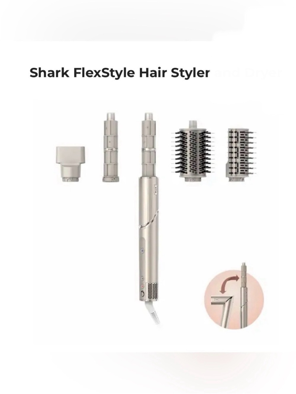Shark Flex-Style Pro Round Brush Attachments in Gold